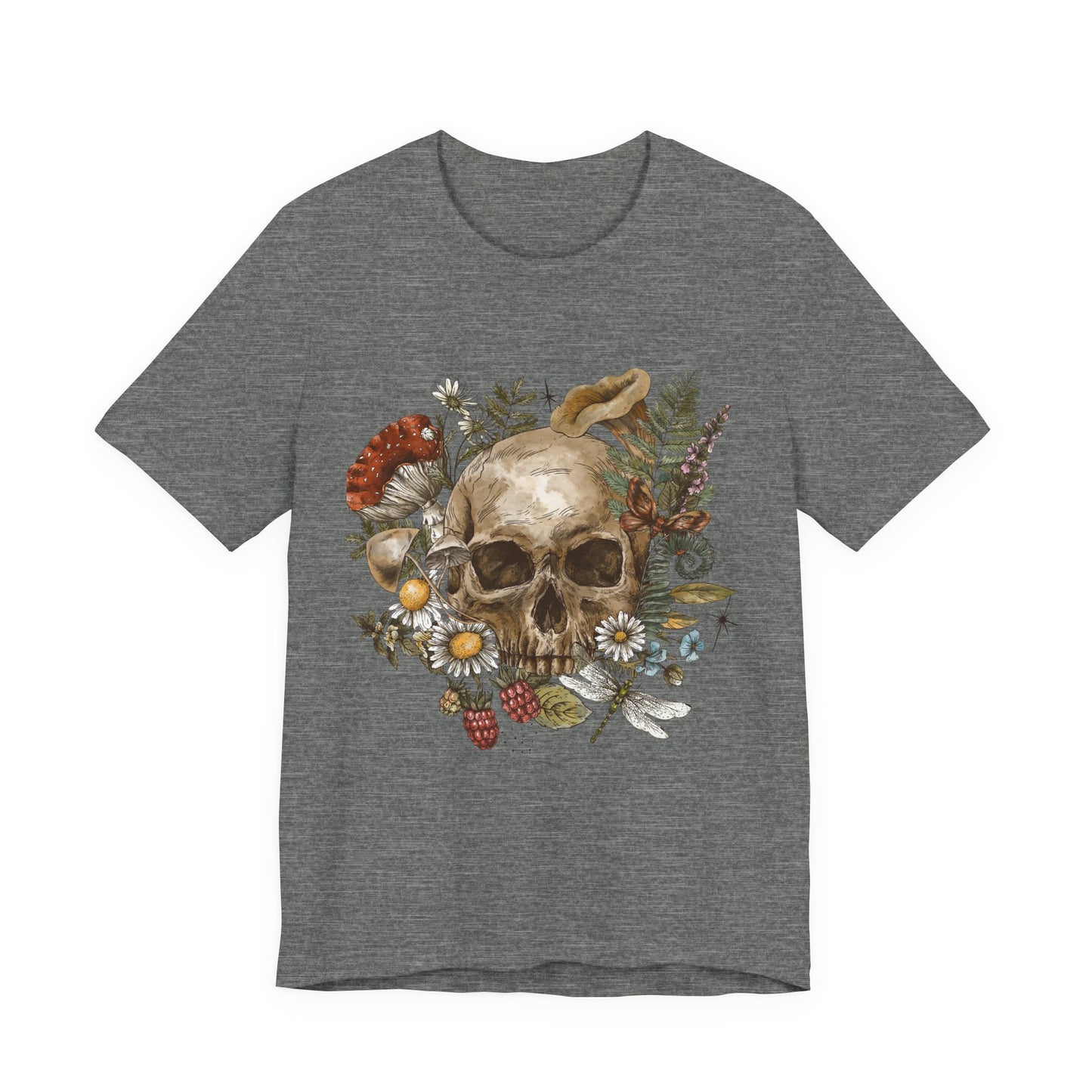 💀 Vintage Skull & Blooms Unisex Tee – By Cocoa Loco 32931