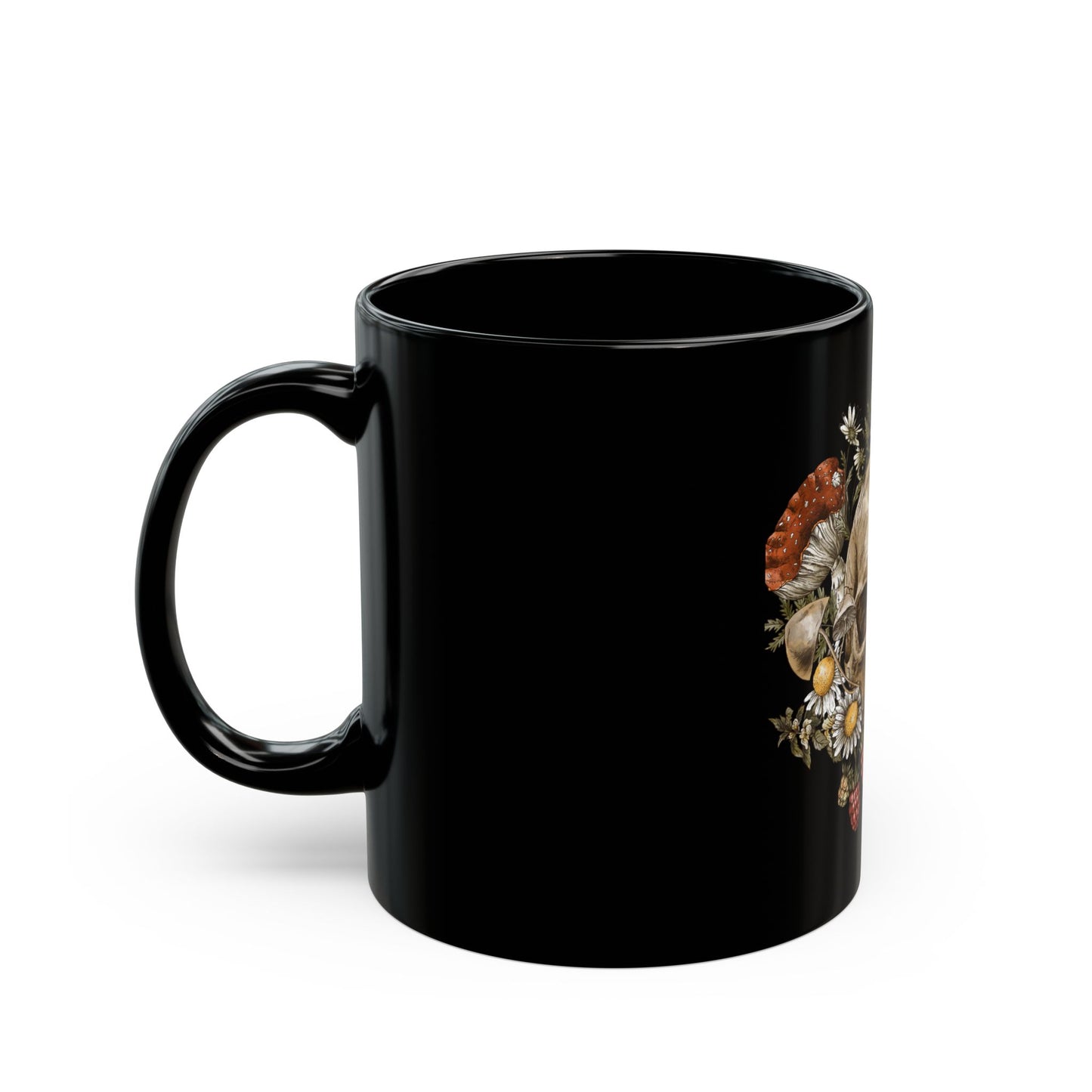 Bohemian Skull Floral Mug - Perfect Gift for Halloween, Coffee Lovers, Home Decor, Unique Tea Cup, Artisanal Drinkware