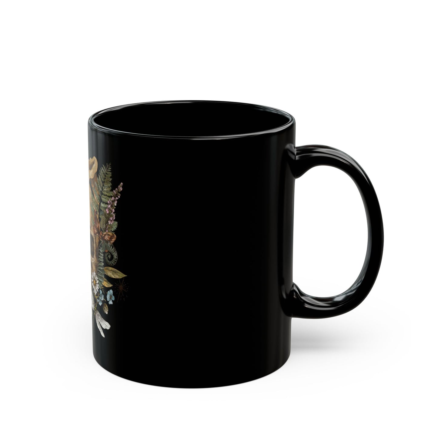 Bohemian Skull Floral Mug - Perfect Gift for Halloween, Coffee Lovers, Home Decor, Unique Tea Cup, Artisanal Drinkware