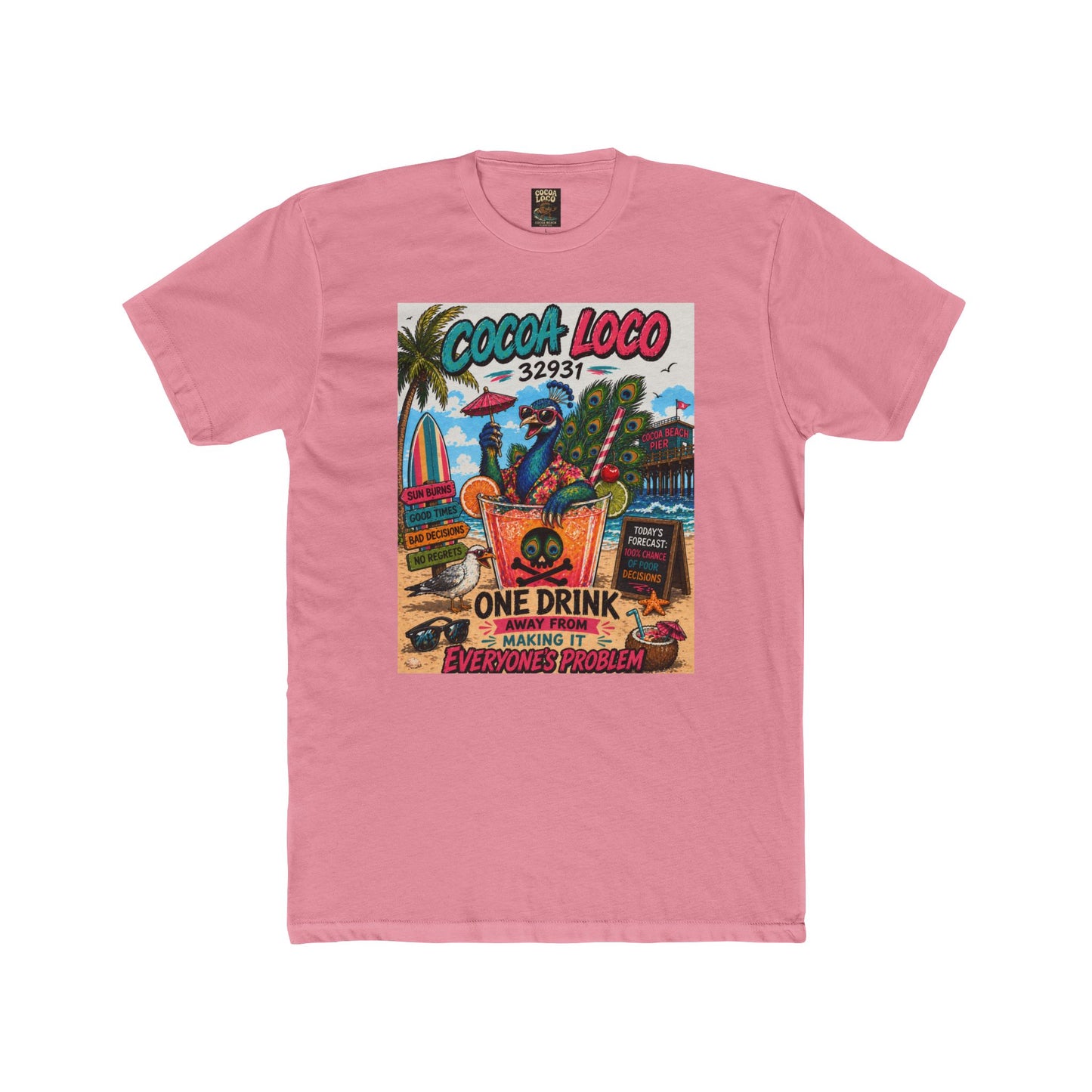 Coco Loco Beach T-Shirt — Tropical Cocktail Graphic Tee
