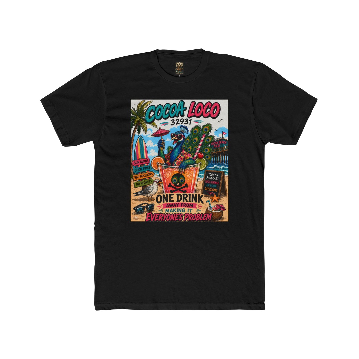 Coco Loco Beach T-Shirt — Tropical Cocktail Graphic Tee