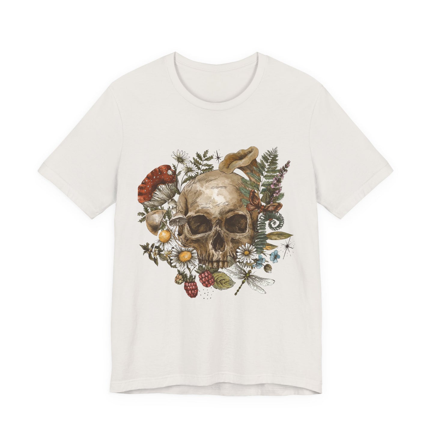 💀 Vintage Skull & Blooms Unisex Tee – By Cocoa Loco 32931