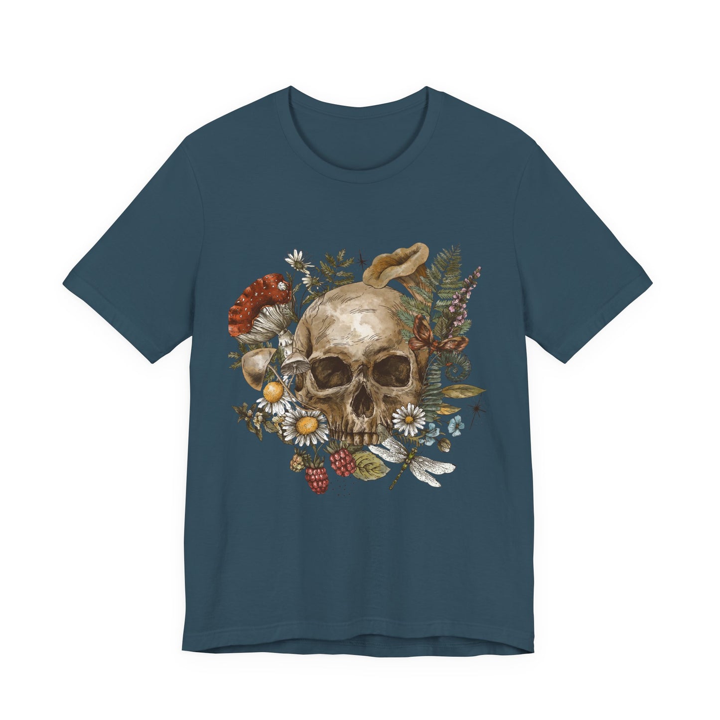 💀 Vintage Skull & Blooms Unisex Tee – By Cocoa Loco 32931
