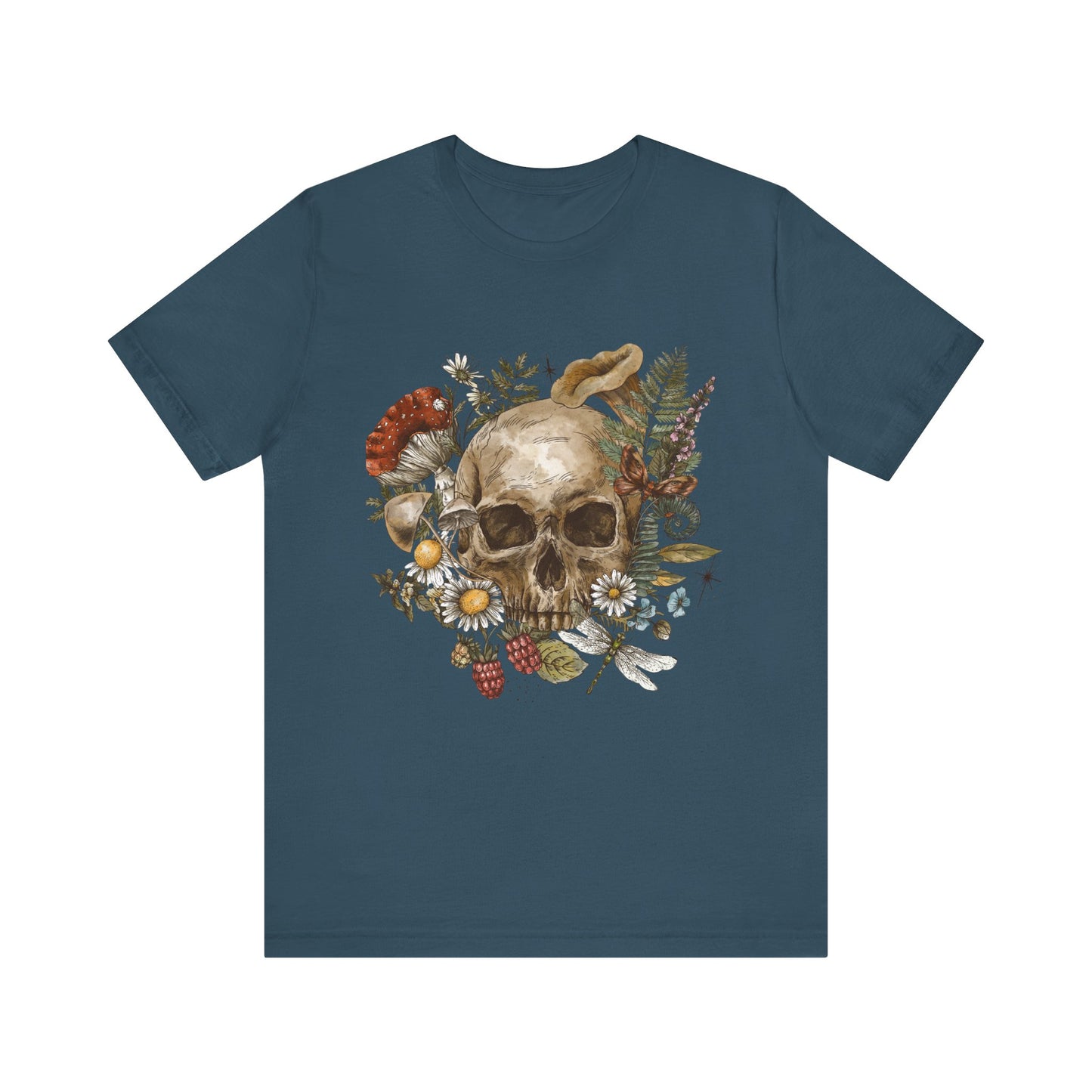 💀 Vintage Skull & Blooms Unisex Tee – By Cocoa Loco 32931