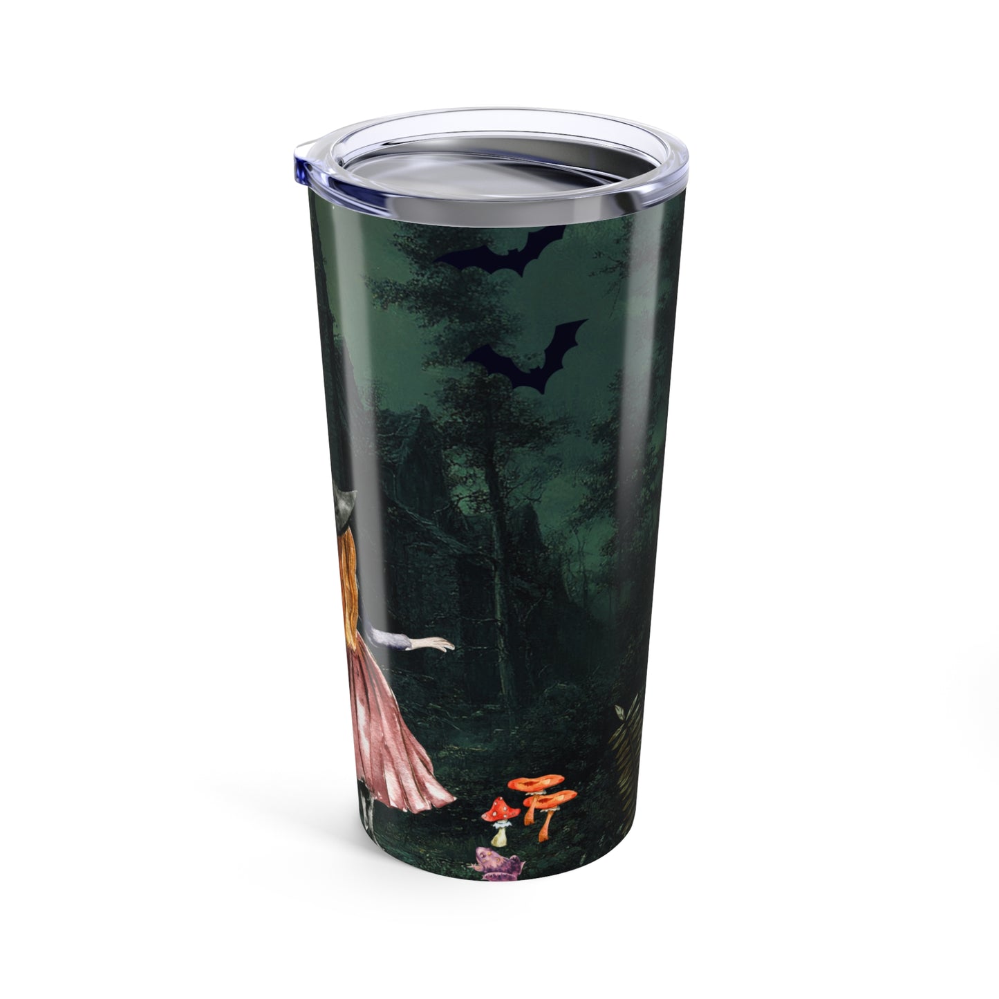 Halloween Themed 20oz Tumbler, Spooky Stainless Steel Travel Mug, Witch and Moon Design, Fall Beverage Cup, Perfect for Autumn Celebrations