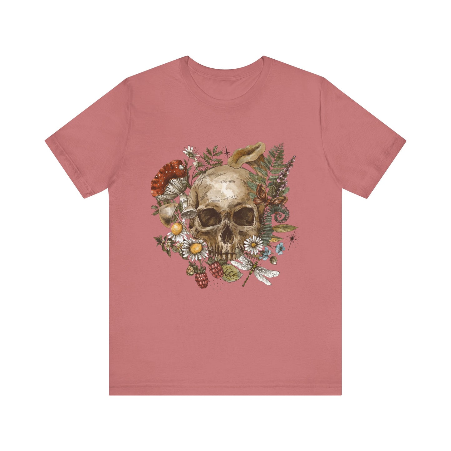 💀 Vintage Skull & Blooms Unisex Tee – By Cocoa Loco 32931