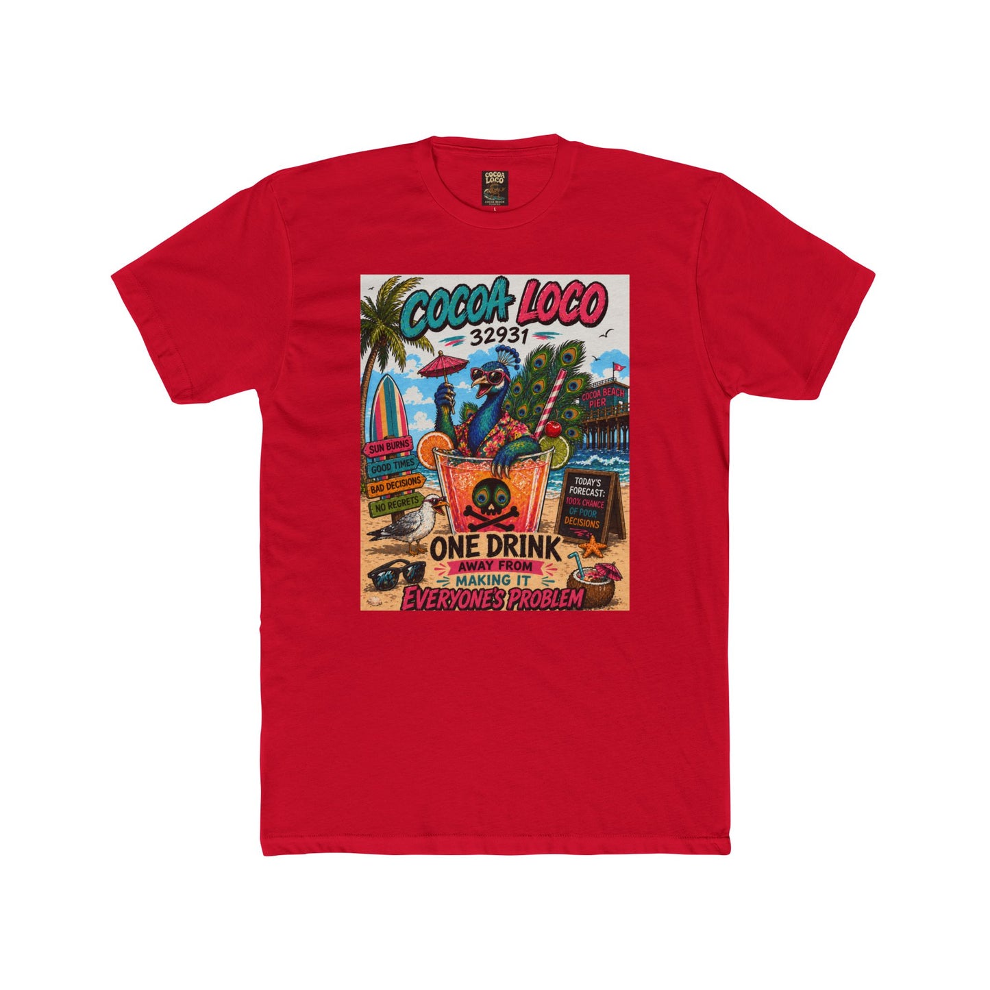 Coco Loco Beach T-Shirt — Tropical Cocktail Graphic Tee