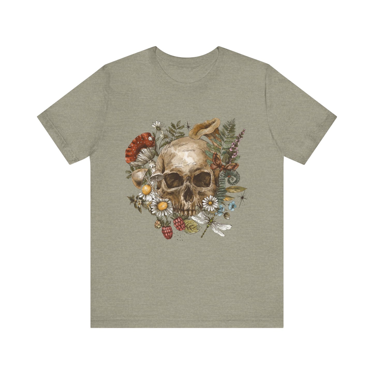 💀 Vintage Skull & Blooms Unisex Tee – By Cocoa Loco 32931