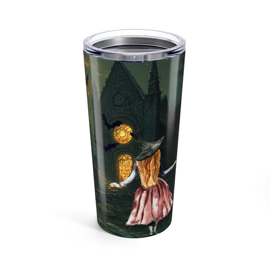 Halloween Themed 20oz Tumbler, Spooky Stainless Steel Travel Mug, Witch and Moon Design, Fall Beverage Cup, Perfect for Autumn Celebrations