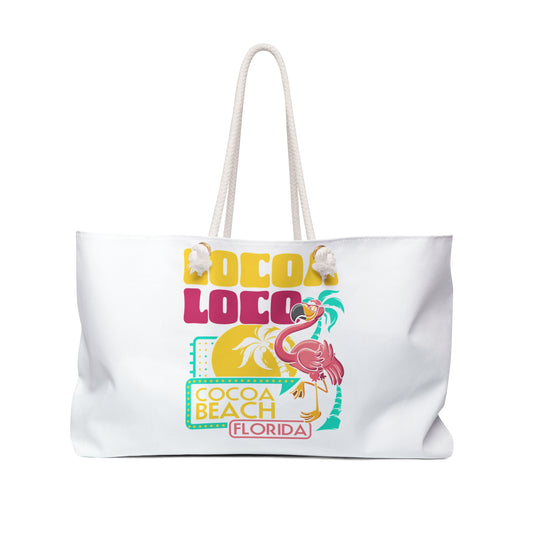 Cocoa Loco Weekender Bag — Tropical Beach Tote for Travel & Vacations