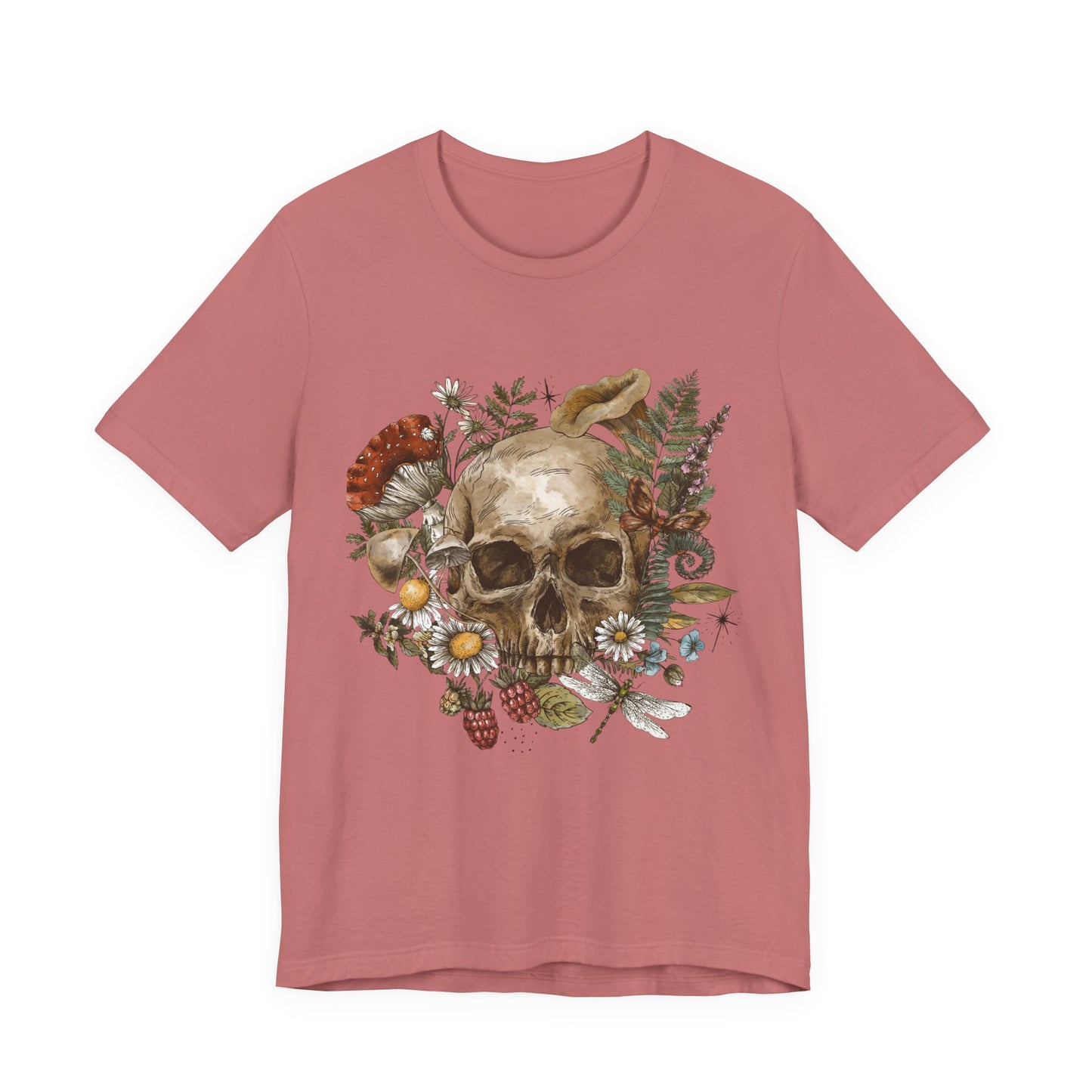 💀 Vintage Skull & Blooms Unisex Tee – By Cocoa Loco 32931