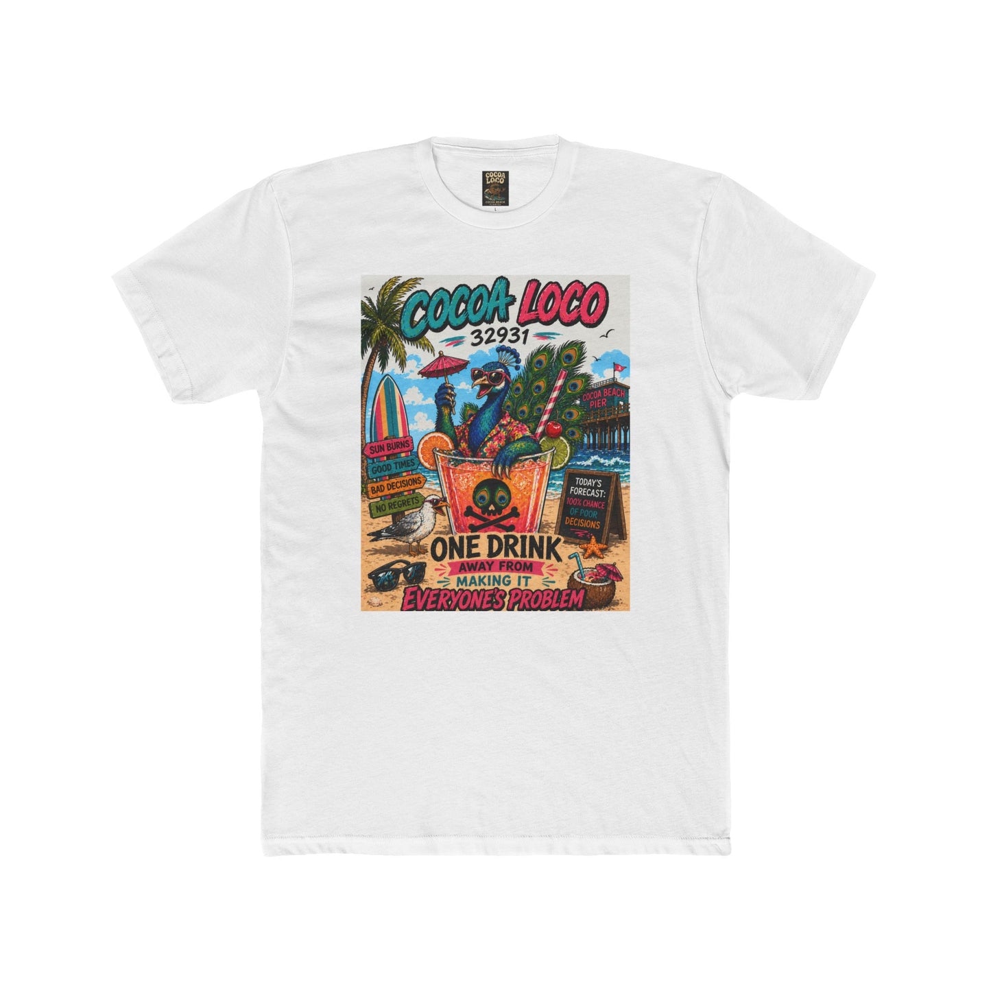 Coco Loco Beach T-Shirt — Tropical Cocktail Graphic Tee