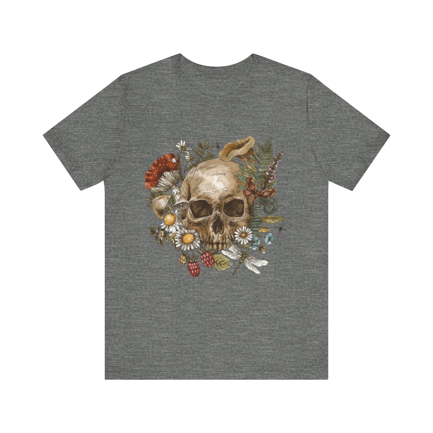 💀 Vintage Skull & Blooms Unisex Tee – By Cocoa Loco 32931